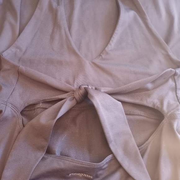 Patagonia Halter Comfy Tie Back Casual Athleisure Lightweight Black Midi Dress M - Picture 7 of 11